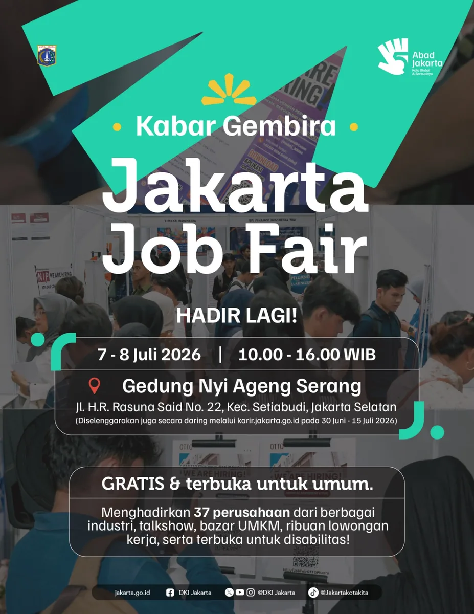 Job Fair Kabupaten Cilacap 2026 (Suku Dinas TKTE Wilayah Kabupaten Cilacap Barat) : 7-8 Juli 2026