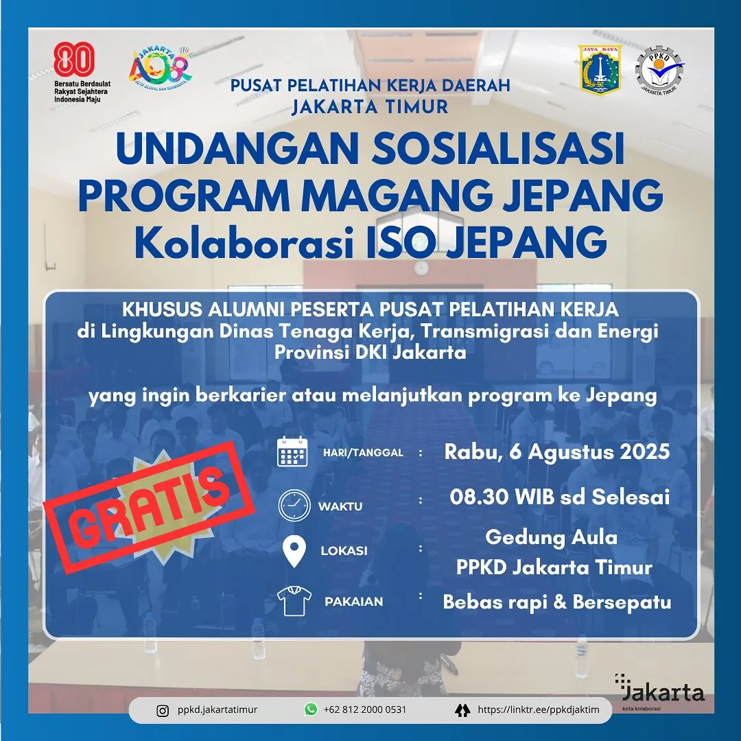 UNDANGAN SOSIALISASI PROGRAM MAGANG JEPANG – PPKD KABUPATEN CILACAP